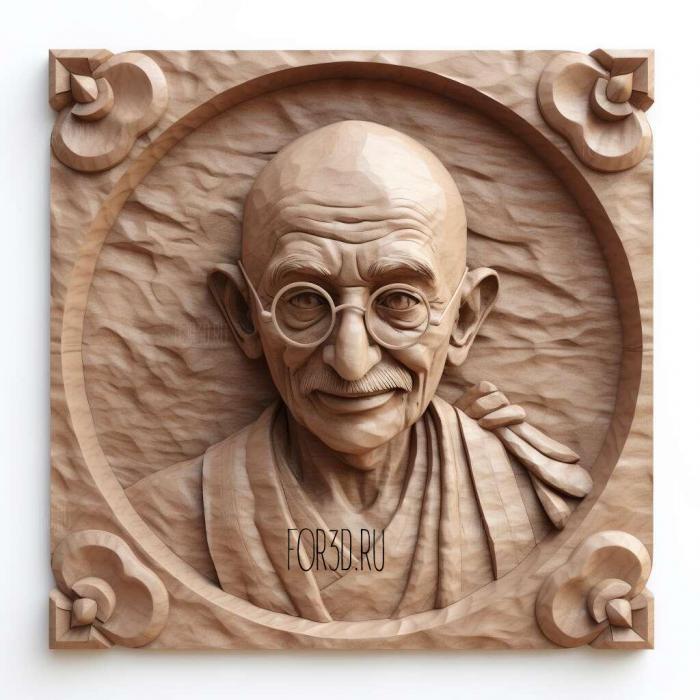 Gandhi 6 4 stl model for CNC